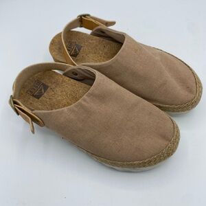 REEF Women's Cushion Sage Slingback Espadrille Platform Flat Beige Sandal Shoe 7